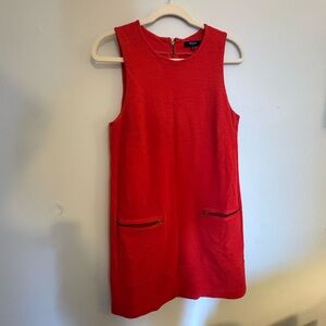 Madewell Vibrant Red Mini Dress with Zipper Accents